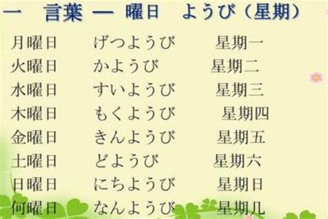 日本 星期一到日|星期 日文：從星期一到星期天日文怎麼寫、怎麼說、。